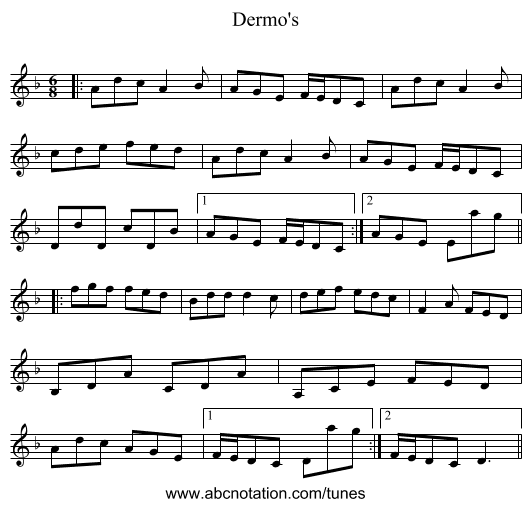 Dermo's - staff notation