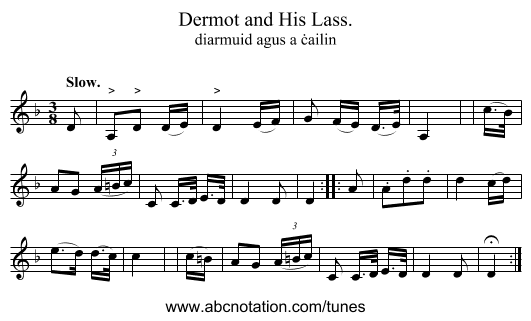 Dermot and His Lass. - staff notation