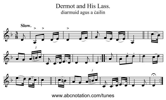 Dermot and His Lass. - staff notation