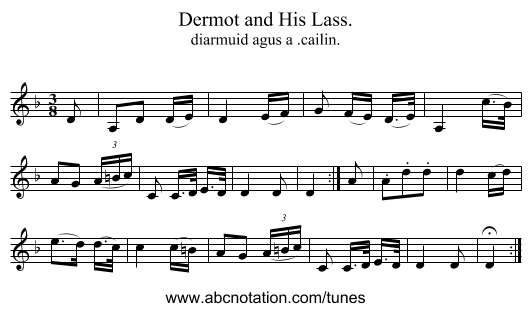 Dermot and His Lass. - staff notation