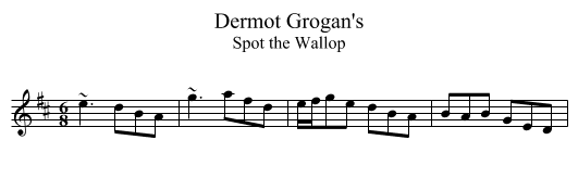 Dermot Grogan's - staff notation