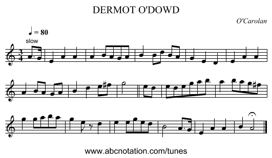 DERMOT O'DOWD - staff notation