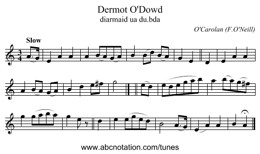 Dermot O'Dowd - staff notation