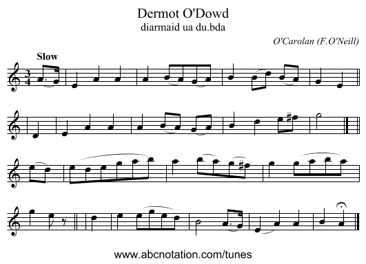 Dermot O'Dowd - staff notation