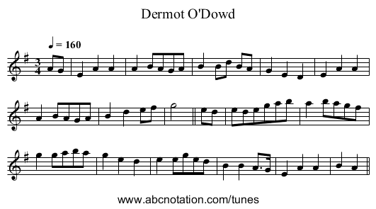 Dermot O'Dowd - staff notation