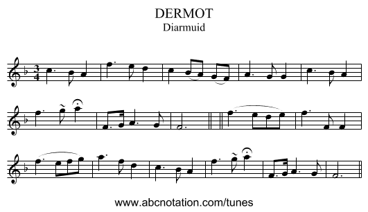 DERMOT - staff notation