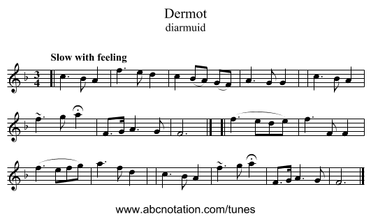 Dermot - staff notation
