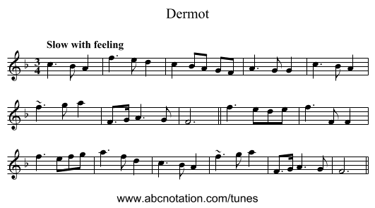 Dermot - staff notation