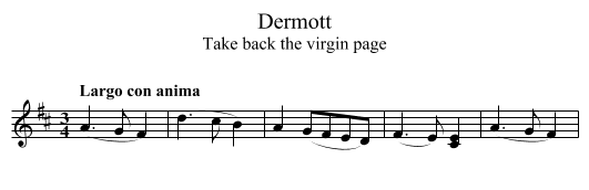 Dermott - staff notation