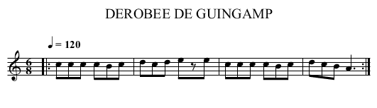 DEROBEE DE GUINGAMP - staff notation