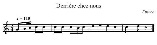 Derrière chez nous - staff notation