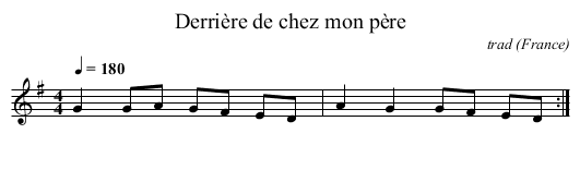 Derrière de chez mon père - staff notation