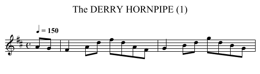 DERRY HORNPIPE (1), The - staff notation