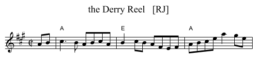 Derry Reel   [RJ], the  - staff notation