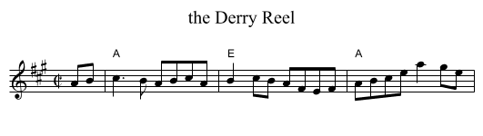 Derry Reel, the  - staff notation