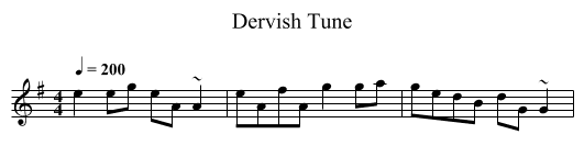 Dervish Tune - staff notation
