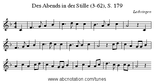 Des Abends in der Stille (3-62), S. 179 - staff notation