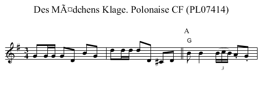 Des MÃ¤dchens Klage. Polonaise CF (PL07414) - staff notation