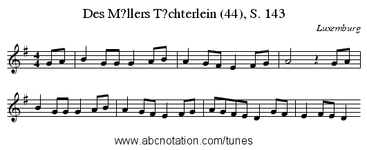 Des M?llers T?chterlein (44), S. 143 - staff notation