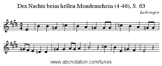 Des Nachts beim hellen Mondenschein (4-46), S. 63 - staff notation