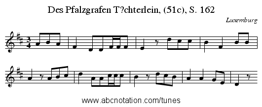 Des Pfalzgrafen T?chterlein, (51c), S. 162 - staff notation