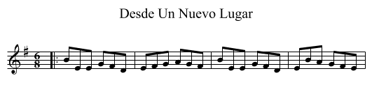 Desde Un Nuevo Lugar - staff notation