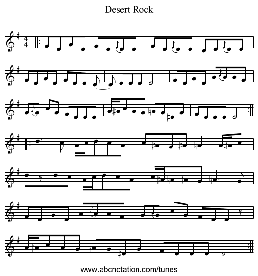Desert Rock - staff notation