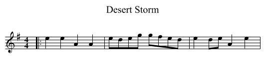Desert Storm - staff notation