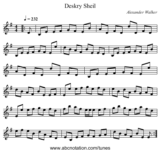 Deskry Sheil - staff notation