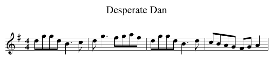 Desperate Dan - staff notation