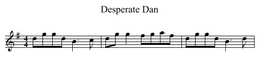 Desperate Dan - staff notation