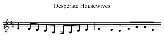 Desperate Housewives - staff notation