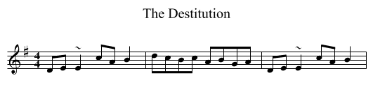 Destitution, The  - staff notation
