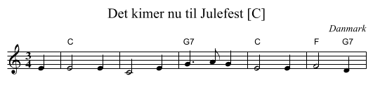 Det kimer nu til Julefest [C] - staff notation
