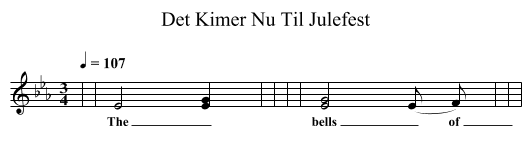 Det Kimer Nu Til Julefest - staff notation