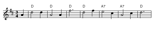 Det var en l&oslash;rdag aften - staff notation