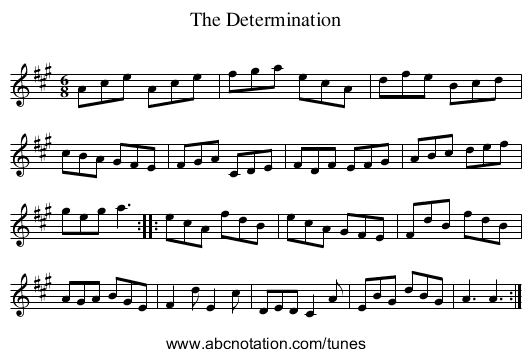 Determination, The - staff notation