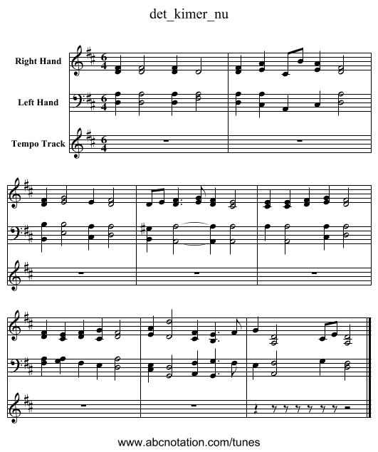 det_kimer_nu - staff notation