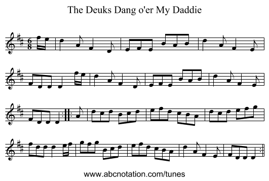 Deuks Dang o'er My Daddie, The - staff notation
