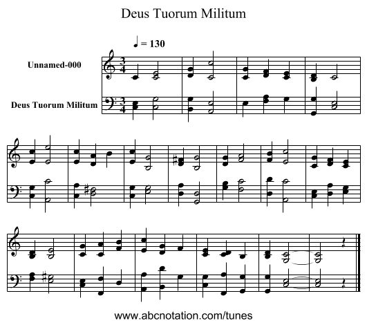 Deus Tuorum Militum - staff notation