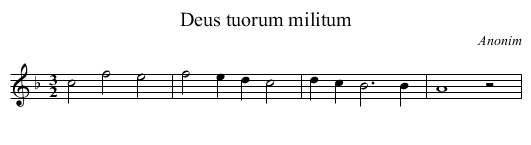 Deus tuorum militum - staff notation