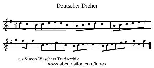 Deutscher Dreher - staff notation