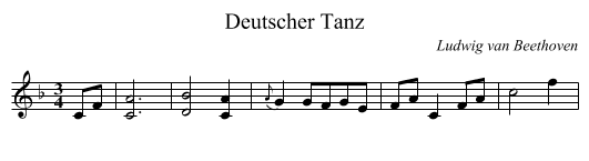 Deutscher Tanz - staff notation