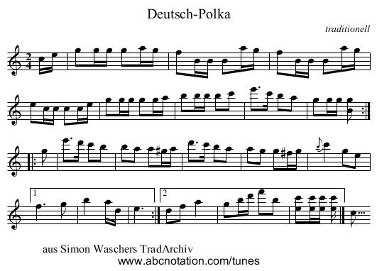 Deutsch-Polka - staff notation