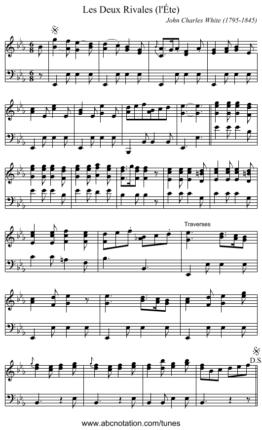 Deux Rivales (l'Éte), Les - staff notation