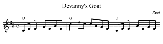 Devanny's Goat - staff notation
