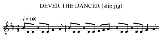 DEVER THE DANCER (slip jig) - staff notation