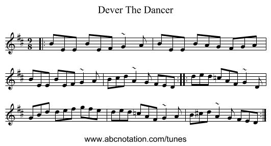 Dever The Dancer - staff notation