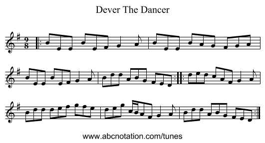 Dever The Dancer - staff notation