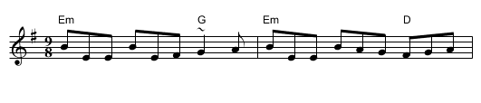 Dever the Dancer - staff notation